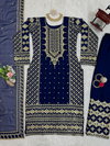 RTC 5785 Faux Gorgette With Thread With Sequnce Work Top With Pant Dupatta Wholesale Suppliers In Mumbai